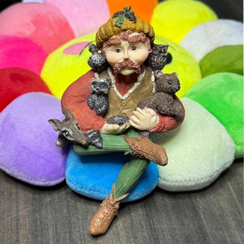 Whimsical Forest Man Figurine with‎ Animals Statue Home Decor Collectible